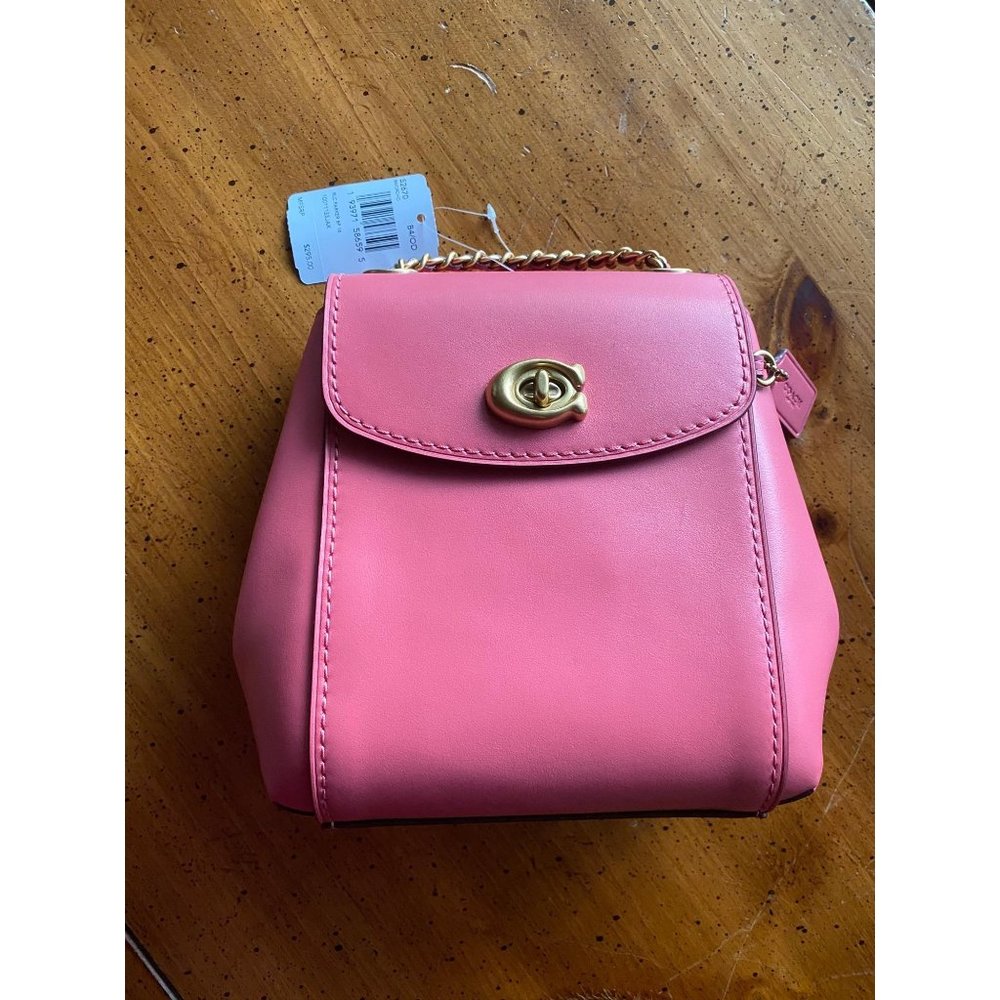 NWT COACH Parker Convertible Backpack Brass/Orchid